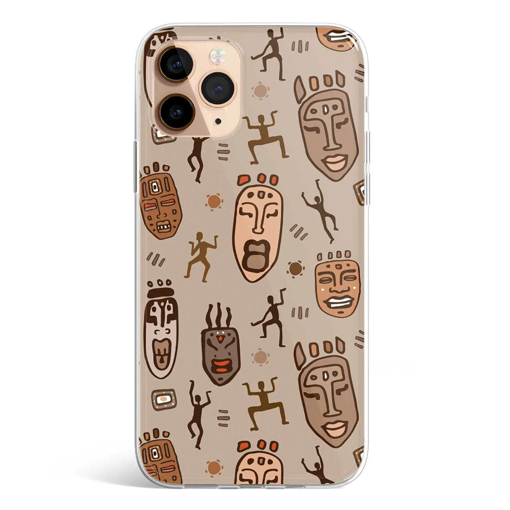 African face line art phone cover available for all mobile model