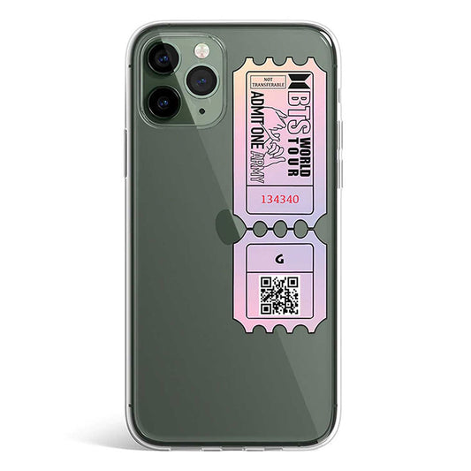 BTS ARMY TICKET phone cover available in iPhone, Samsung, Huawei, Oppo and Xiaomi covers. 
Choose your mobile model and buy now.