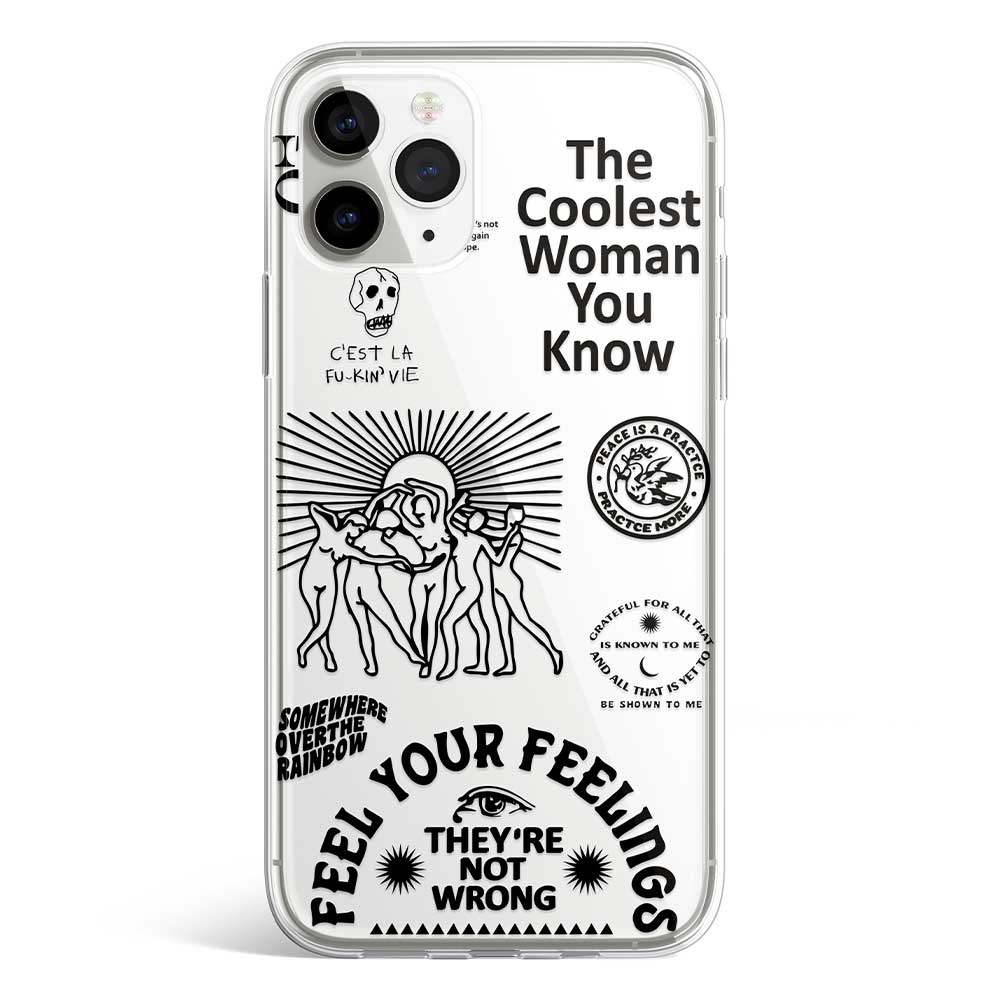 Black coolest woman phone cover available in iPhone, Samsung, Huawei, Oppo and Xiaomi covers. Choose your mobile model and buy now.