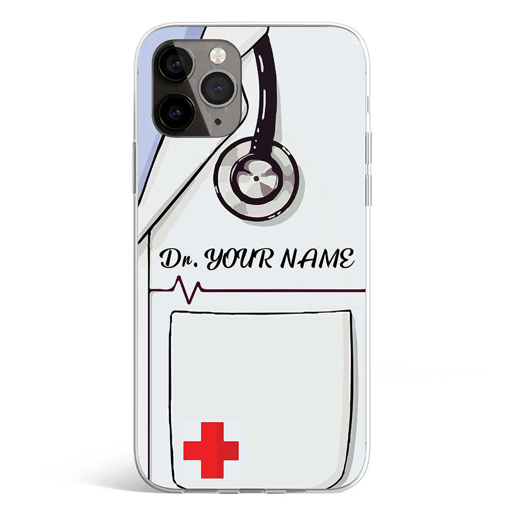 Personalised Doctor’s coat phone cover available in iPhone, Samsung, Huawei, Oppo and Xiaomi covers. Write your name below and we will do the magic.