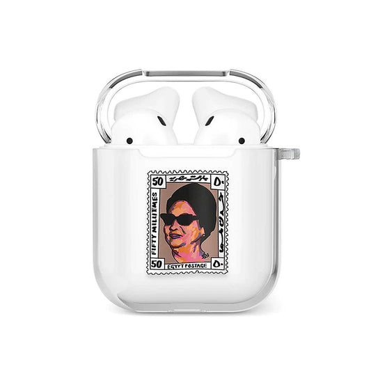 OM KALTHOUM STAMP AIRPODS CASE