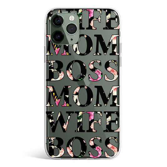 WIFE MOM BOSS phone cover available in iPhone, Samsung, Huawei, Oppo and Xiaomi covers. 
Choose your mobile model and buy now.
