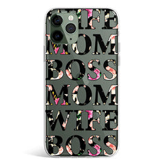 WIFE MOM BOSS phone cover available in iPhone, Samsung, Huawei, Oppo and Xiaomi covers. 
Choose your mobile model and buy now.