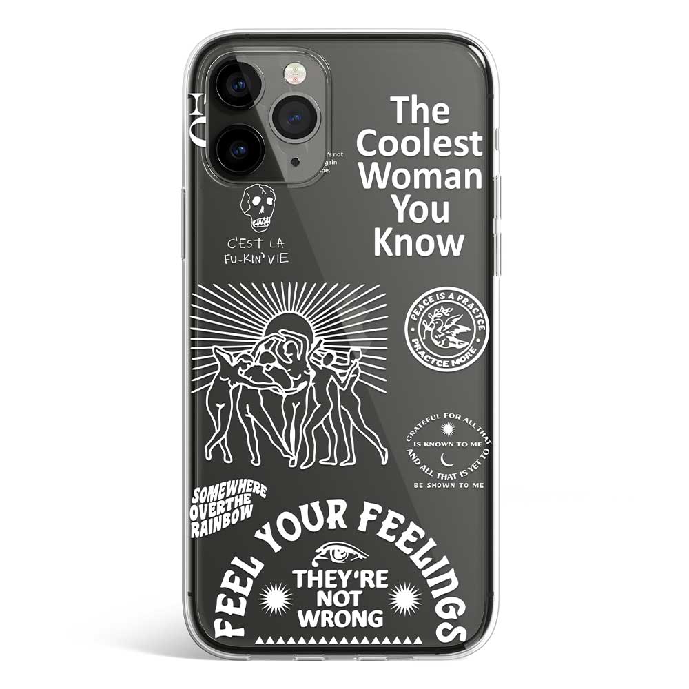 White coolest woman phone cover available in iPhone, Samsung, Huawei, Oppo and Xiaomi covers. Choose your mobile model and buy now.