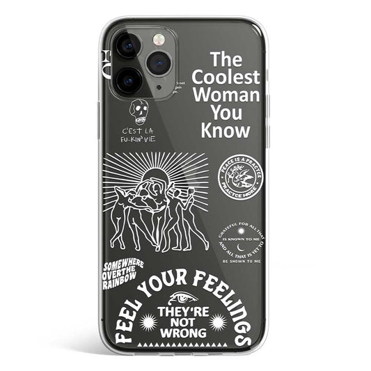 White coolest woman phone cover available in iPhone, Samsung, Huawei, Oppo and Xiaomi covers. Choose your mobile model and buy now.