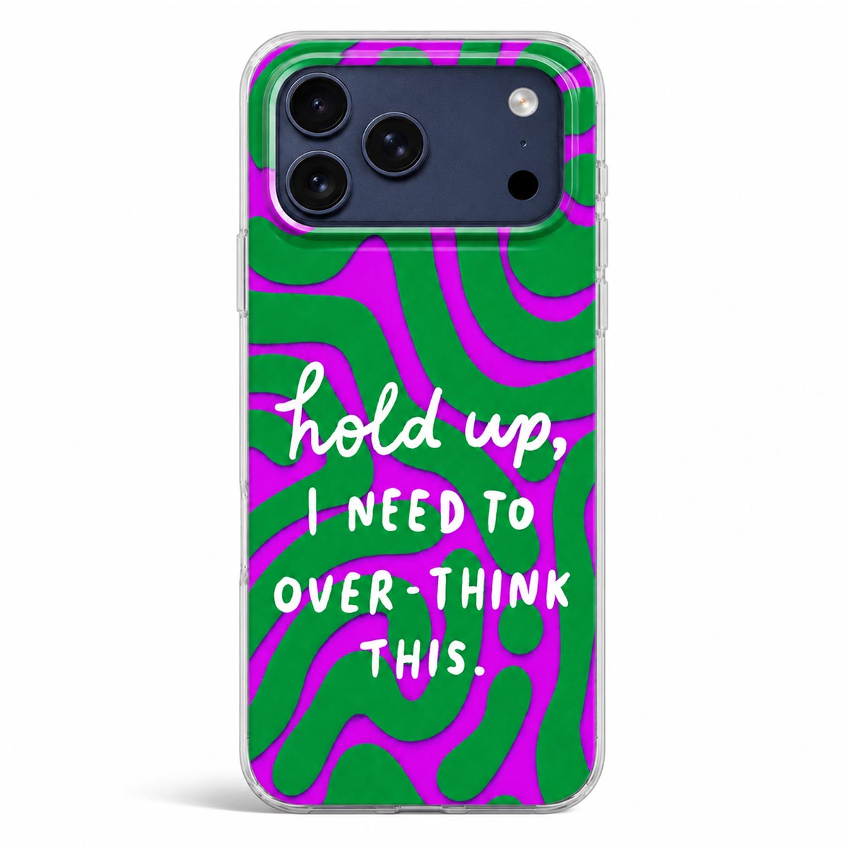 Overthink phone case script text detail