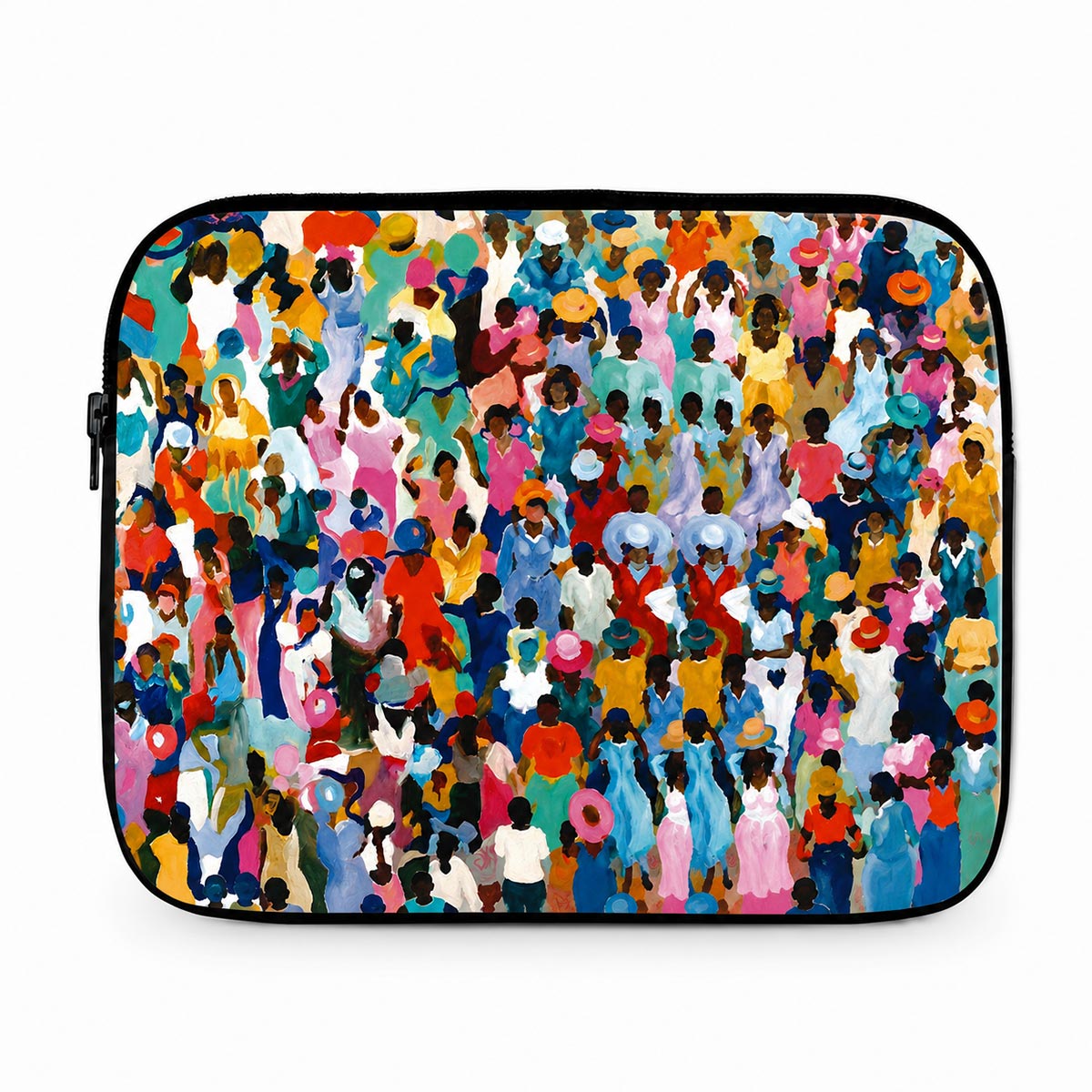 Crowd laptop sleeve painted crowd art print without strap