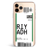Riyadh ticket phone case styled as travel boarding pass to Saudi capital, Gebly Egypt