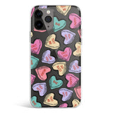 Love text messages in colored hearts phone cover