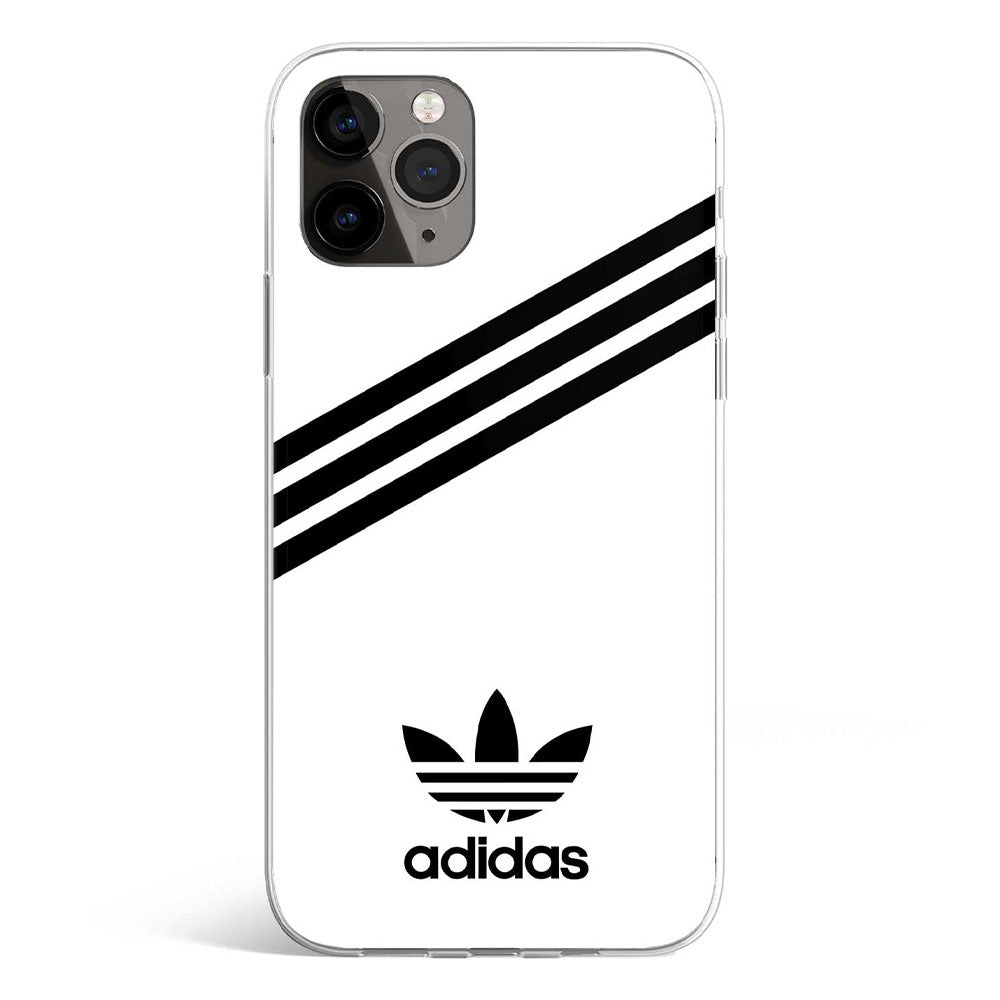 White Adidas phone cover available in iPhone, Samsung, Huawei, Oppo and Xiaomi covers. 
Choose your mobile model and buy now. 