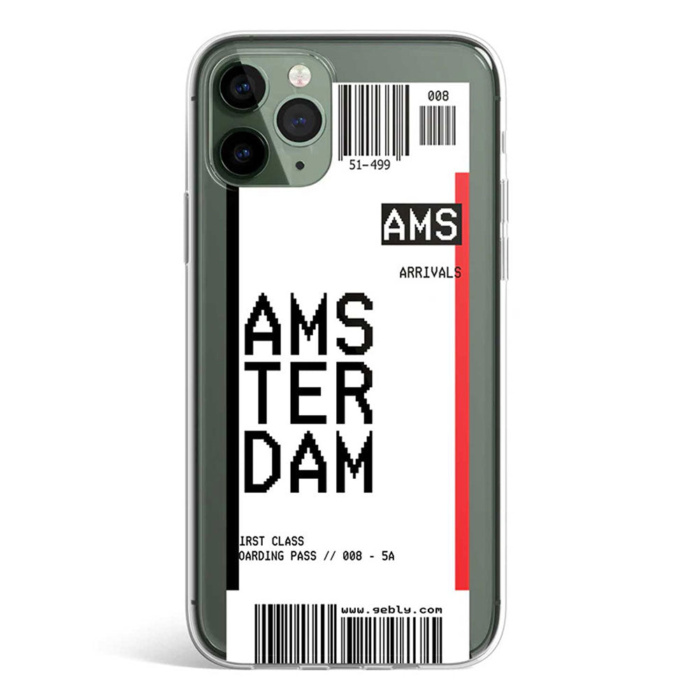 AMSTERDAM TICKET phone cover available in iPhone, Samsung, Huawei, Oppo and Xiaomi covers. 
Choose your mobile model and buy now. 
