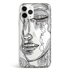 Black abstract face line art phone cover available in iPhone, Samsung, Huawei, Oppo and Xiaomi covers. Choose your mobile model and buy now.