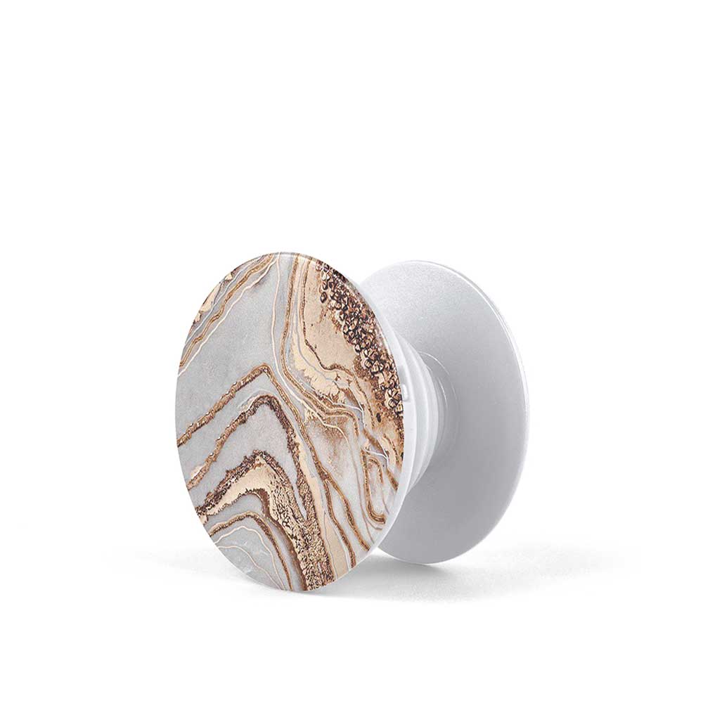 Crema Marfil pop socket with warm beige marble grip and stand, Gebly Egypt