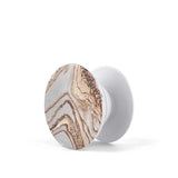 Crema Marfil pop socket with warm beige marble grip and stand, Gebly Egypt