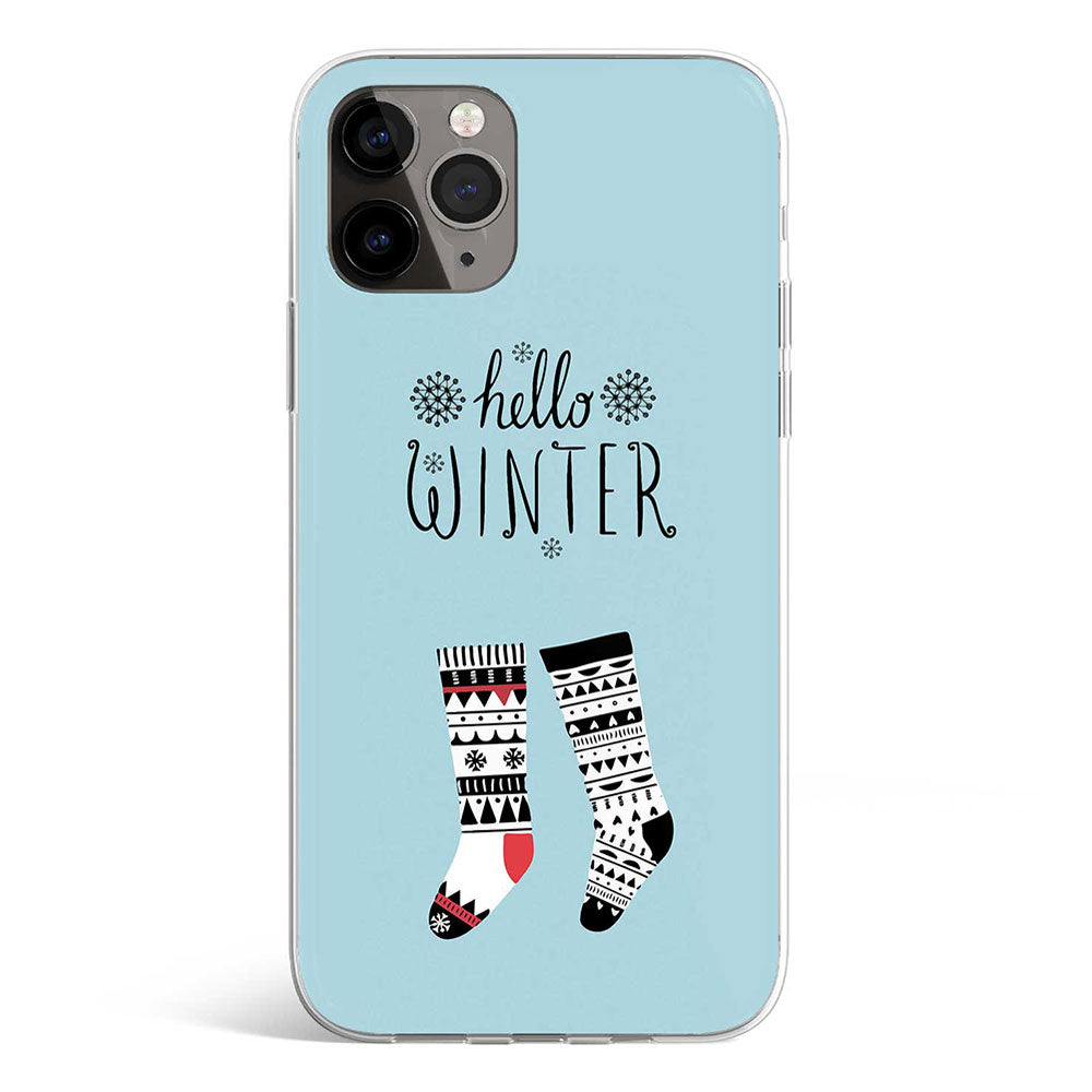 Hello winter phone case with cozy seasonal typography, Gebly Egypt