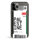 Palestine ticket phone case styled as boarding pass, Gebly Egypt