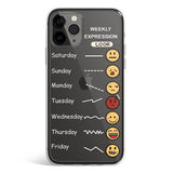 White weekly expressions phone case with weekly mood planner print, Gebly Egypt